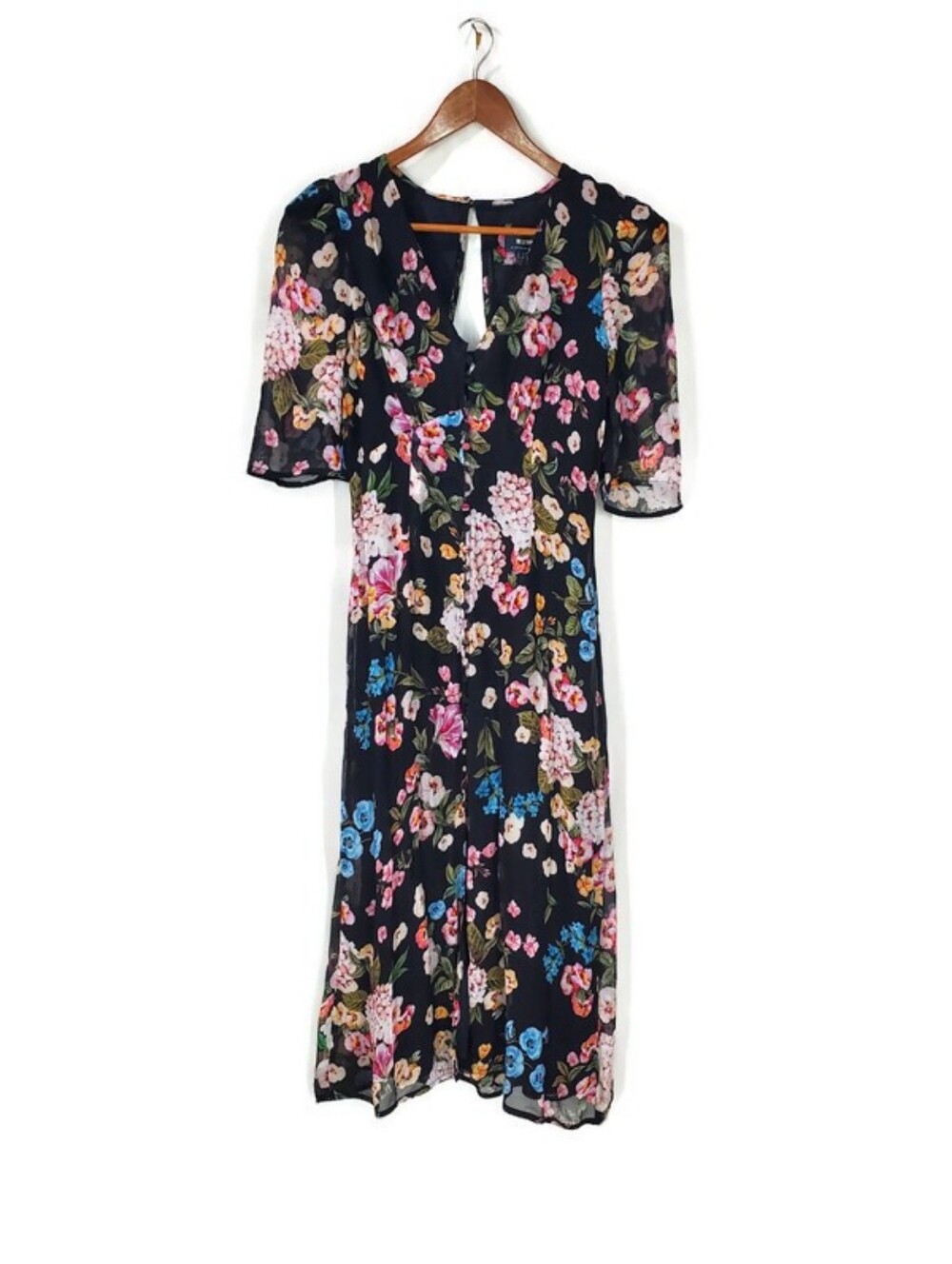 Anthropologie Maeve puff-sleeve Midi dress Romantic Cottagecore Prairie Floral - Picture 5 of 14